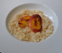#risaiami: risotto al caprino e pesche con olio di nocciole
