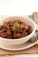 Tagliatelle al cacao con ragù di cinghiale