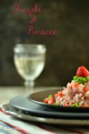 Risotto fragole, prosecco e crema di piselli