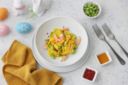 Pappardelle con mazzancolle, curcuma ed edamame