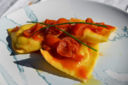 Tortelli ripieni di Burrata e Alici con Pomodori Datterini