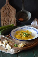 RAVIOLI DI FORMAGGIO CON ZUCCHINE E ZAFFERANO