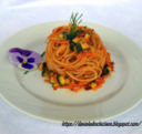 Spaghetti con l‘nduja di Spilinga , carote e zucchine