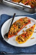 Peperoni ripieni di cous cous e melanzane