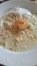 Risotto agli agrumi con gamberi e burrata
