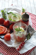 MOUSSE DI MOZZARELLA CON DADOLATA DI POMODORI