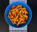 Fusilli con pomodorini, merluzzo e erba santolina