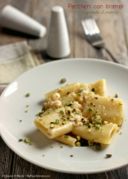 Paccheri con scampi e granella di pistacchio di Bronte