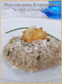 Orzo con crema di topinambur e chips croccanti