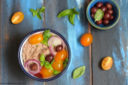 Hummus di fagioli borlotti e olive nere