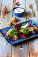 Insalata con spinacini, pere, clementine e noci