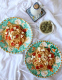 Vermicelli con pomodorini arrosto e feta