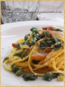 Tagliolini con gambi di carciofi e guanciale cotto al vino
