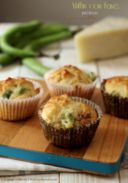 Muffin con fave, pecorino e pancetta