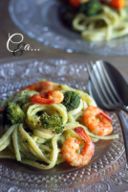 Linguine con crema di broccoli e...