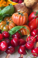 Pomodori con riso, pasta e patate