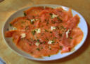 Carpaccio di salmone affumicato