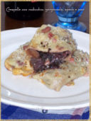 Crespelle con radicchio, gorgonzola, speck e noci