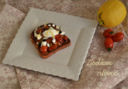 French toast con pomodorini agrodolci e feta