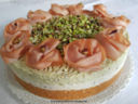 Cheesecake salato al pistacchio e mortadella