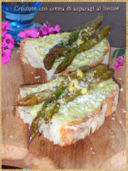 Crostone con crema di asparagi al limone