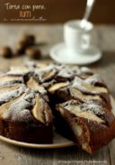 Torta con pere, rum e cioccolato