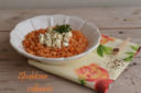 Orzotto al pomodoro con feta marinata ai semi di carvi