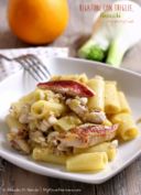 Rigatoni con triglie, finocchi e arancia