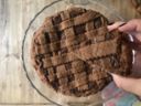 Crostata di Frolla al Cacao con ripieno di Cioccolata e Ricotta.