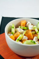 Insalata con feta, melone e cetriolo