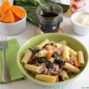 RIGATONI CON BIETOLE ZUCCA E SALSICCIA