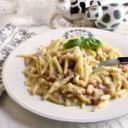 Trofie alla crema di patate con pancetta e provola