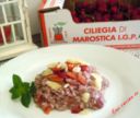 Risotto di ciliegie e raboso con scaglie di piave vecchio