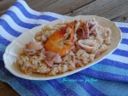 Risotto con totani persico e mazzancolle