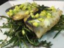 Filetto di Branzino nel nido con salsa alle vongole