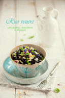 Riso venere con piselli, mandorle e basilico – Black rice with peas, almond and basil