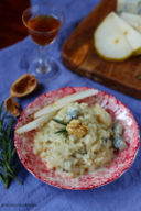 Risotto con gorgonzola, pere, noci e nocciole