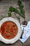 Zuppa da riciclo: fregola e pollo arrosto