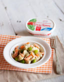 Gnocchetti integrali su crema di broccoli, Nonno Nanni e salmone