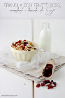 Granola con frutti rossi, mandorle e bacche di Goji