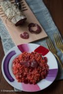 Risotto barbabietola a salame affumicato ricetta