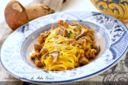 Tagliatelle funghi porcini e salsiccia