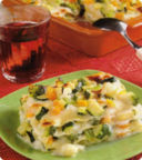 Lasagne vegetariane con sedano, broccoletti e cavolfiore.