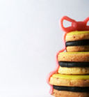 cookie cakes with pink ribbons
