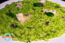 Risotto del prato con Gorgonzola dop piselli menta e fiori di lavanda