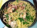 Spaghetti con i moscardini in bianco