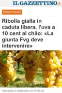 Dieci centesimi al chilo per le uve di Ribolla