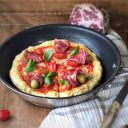 Pizza veloce cotta in padella con Coppa dì Parma