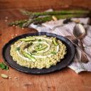 orzotto agli asparagi con crema di mandorle